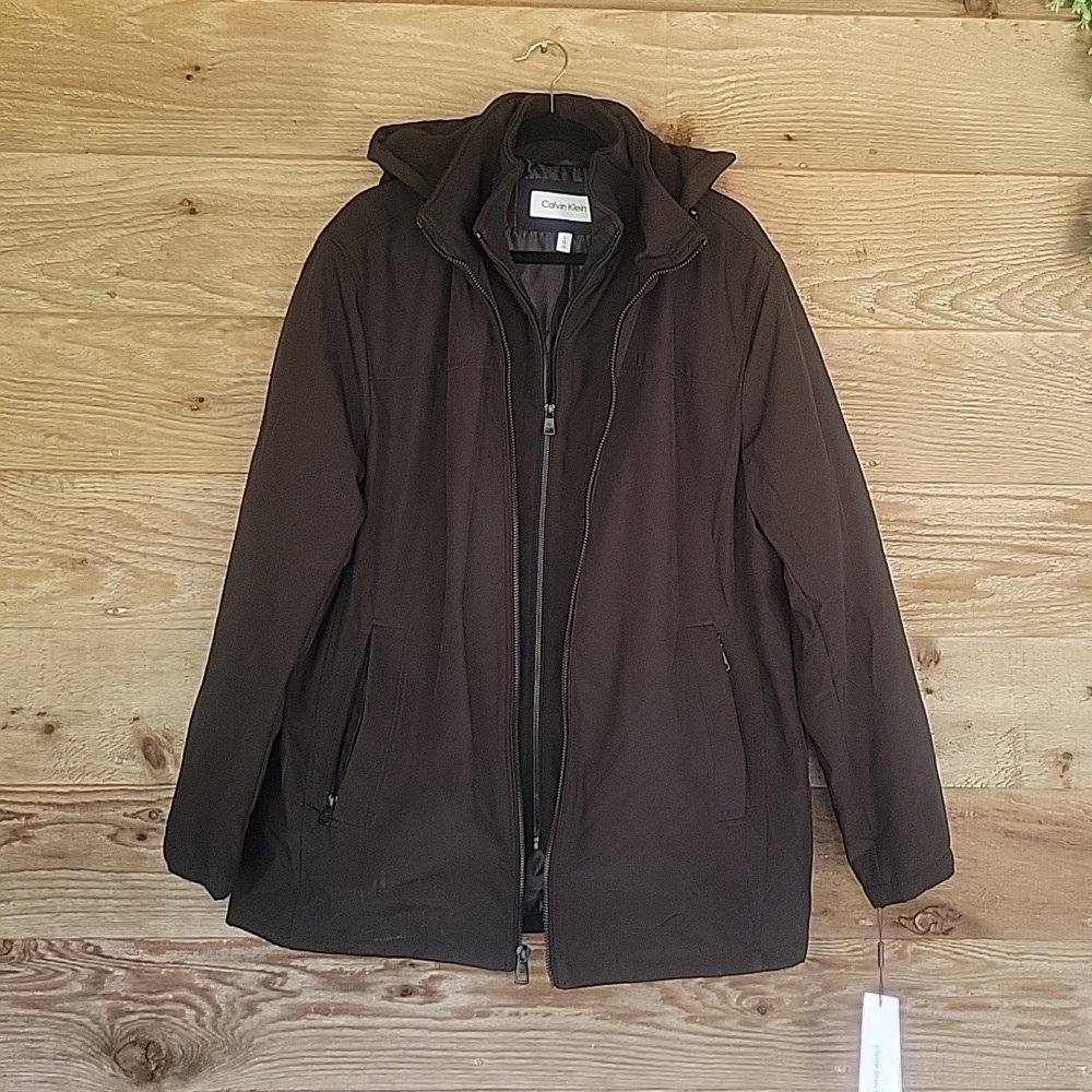 Calvin Klein Size Large NWT Infinite Stretch Jacket With Polar Fleece Lined Bib